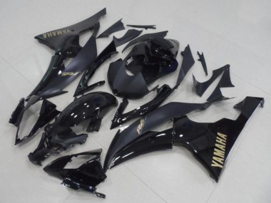 Carenados Moto Yamaha YZF R6 2008-2016 - Negro Brillante Negro Mate Oro Calcomanías