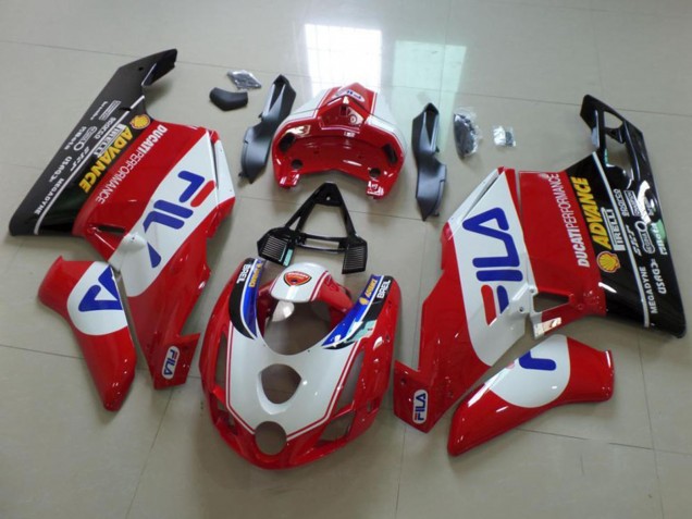 Carenados Moto Ducati 749 999 2003-2004 - Blanco Rojo Azul Negro Brillante Fila