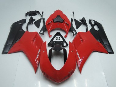 Carenados Moto Ducati 848 2007-2014 - Rojo Negro Mate OEM Estilo