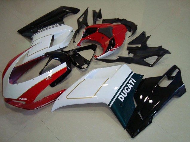 Carenado Moto Ducati 1098 2007-2014 - Blanco Rojo Negro Brillante