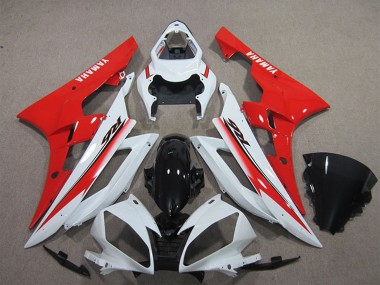 Carenado Moto Yamaha YZF R6 2006-2007 - Blanco Rojo Negro Brillante