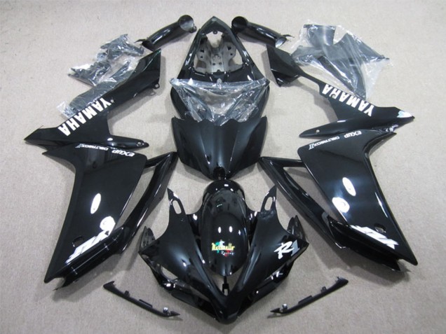 Carenados Moto Yamaha YZF R1 2007-2008 - Negro Brillante Blanco Calcomanía