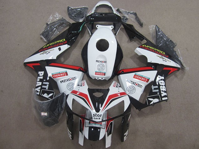Carenados Moto Honda CBR600RR 2005-2006 - Blanco Rojo Negro Star Lock Playboy