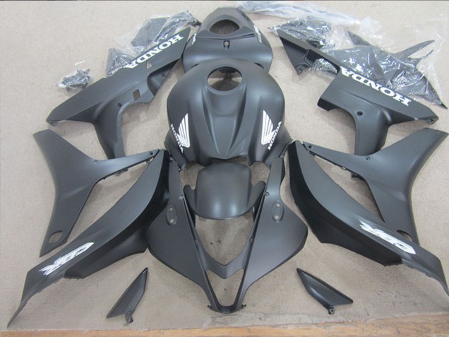 Carenado Moto Honda CBR600RR 2007-2008 - Negro Mate Blanco Calcomanías