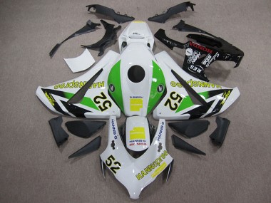 Carenados Moto Honda CBR1000RR 2008-2011 - Blanco Verde Amarillo Negro Brillante Hannspree 52