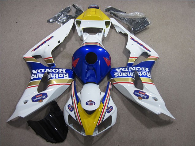 Carenados Moto Honda CBR1000RR 2006-2007 - Blanco Azul Amarillo Oro Rothmans