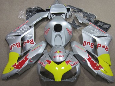 Carenados Moto Honda CBR1000RR 2004-2005 - Plata Amarillo Rojo Bull