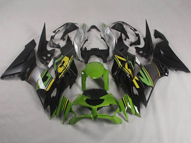 Carenados Moto Kawasaki ZX6R 2019-2022 - Verde Amarillo Plata Negro Mate