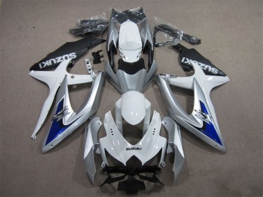Carenados Moto Suzuki GSXR 600 2008-2010 - Plata Blanco Azul Negro