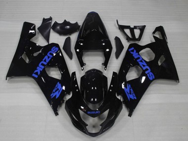Carenados Moto Suzuki GSXR 750 2004-2005 - Negro Brillante Azul Calcomanía