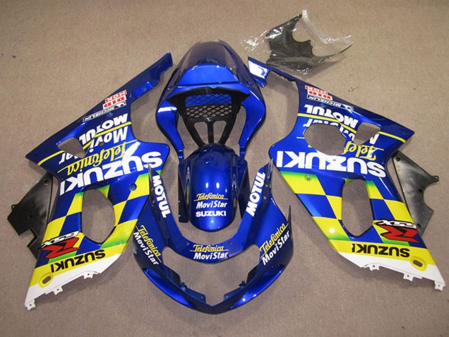 Carenados Moto Suzuki GSXR 1000 2000-2002 - Azul Amarillo Blanco Telefonica MoviStar
