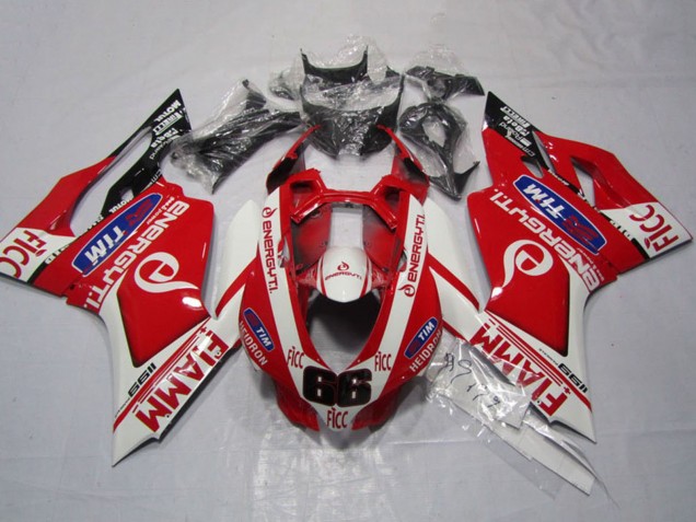 Carenados Moto Ducati 1199 2011-2014 - Blanco Rojo Fiamm Ficc