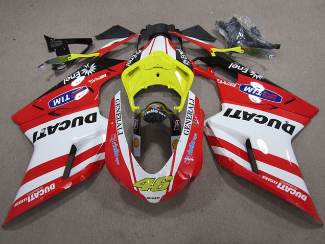 Carenados Moto Ducati 1198 2007-2014 - Blanco Amarillo Rojo Generali 46